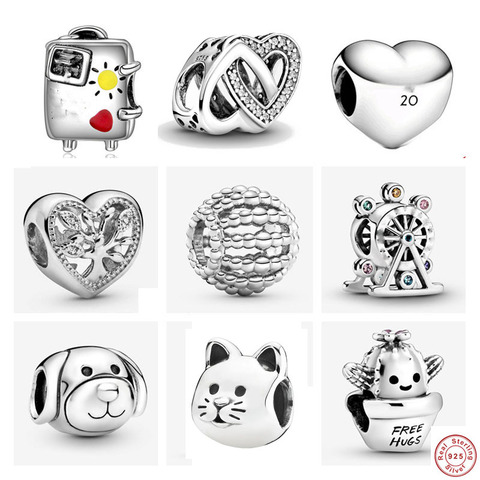 New Free Hugs Cactus Ferris Wheel dog cat cross diy bead fit pandora charms 925 Sterling Silver Beads bracelet DIY Jewelry 2022 ► Photo 1/6