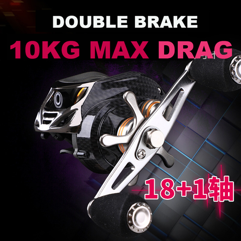 High Quality 18+1 BB Fishing Reel Carbon Shell Lightweight 217g Max Drag 10KG/17.6LB Baitcasting Reel Casting Reel Reel Fishing ► Photo 1/6