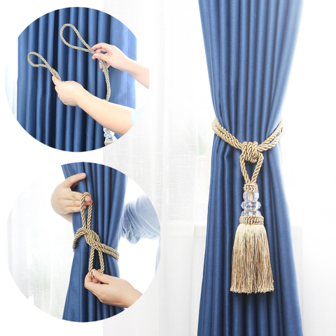 BEL AVENIR 1PCS Curtain Tieback Handmade Home Decor Gold Tassel Tieback Plastic Ball Holdback Curtain Accessories Buckle Rope ► Photo 1/6