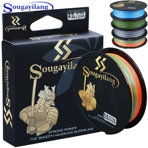 Sougayilang High Quality 4 Colors 100M PE Braided Fishing Line 4 Strands Smooth Braided  Monofilament Carp Fishing Line Peche ► Photo 1/6