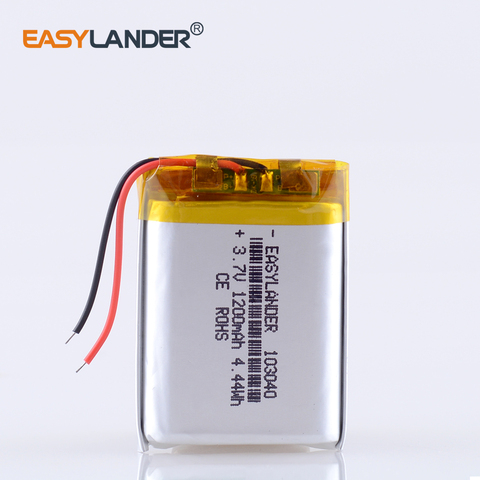 3.7V 1200mAh Lithium Polymer LiPo Rechargeable Battery 103040 For MP3 MP4 GPS PSP mobile video game PAD E-book Tablet ► Photo 1/6