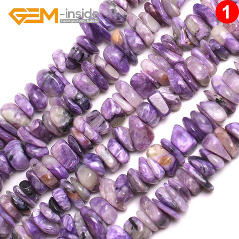 Natural Freefrom Shape Charoite Green Seraphinite orange moonstone Loose Beads For Bracelet Making DIY Strand 15