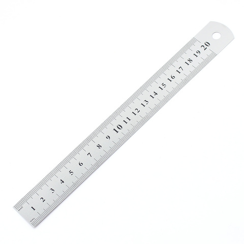 1PCS 20cm 8 Inch Straight Ruler Precision Stainless Steel Metal Ruler Double-sided Learning Office Stationery ► Photo 1/4