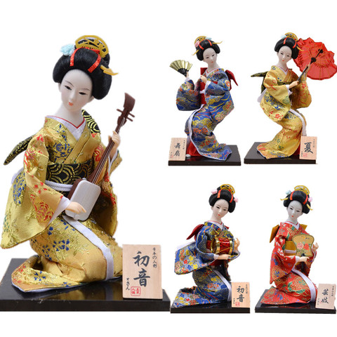 MYBLUE 30cm Kawaii Japanese Geisha Kimono Doll Japanese House Decorative Figurine Home Room Decoration Accessories Mordern ► Photo 1/6