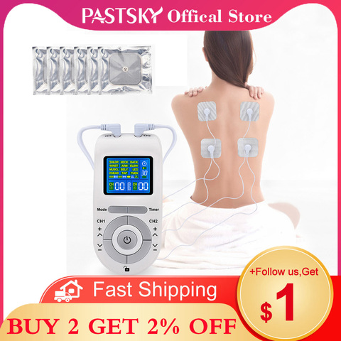 8/12 Modes Electronic Pulse Massager Tens EMS Low Frequency Nerve Muscle Stimulator Physiotherapy Therapy Pain Relief Electrode ► Photo 1/6