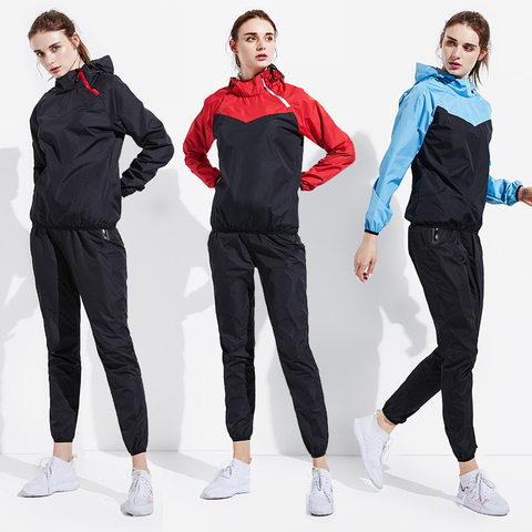 Sauna Suit Women Gym Clothing Set Men Pullover Hoodies Tops Running Fitness Exercise Sportswear Weight Loss Sweating Sports Suit ► Photo 1/6