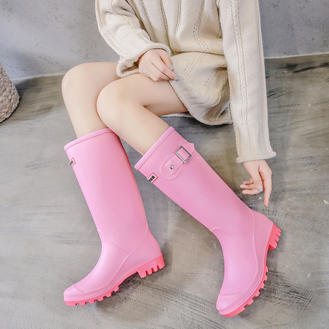 Oil Resistant Wellington Women High Warm Lined Rain Boots Winter Anti-slip Waterproof Insulated Buckles Pull-on Cold Weather ► Photo 1/6