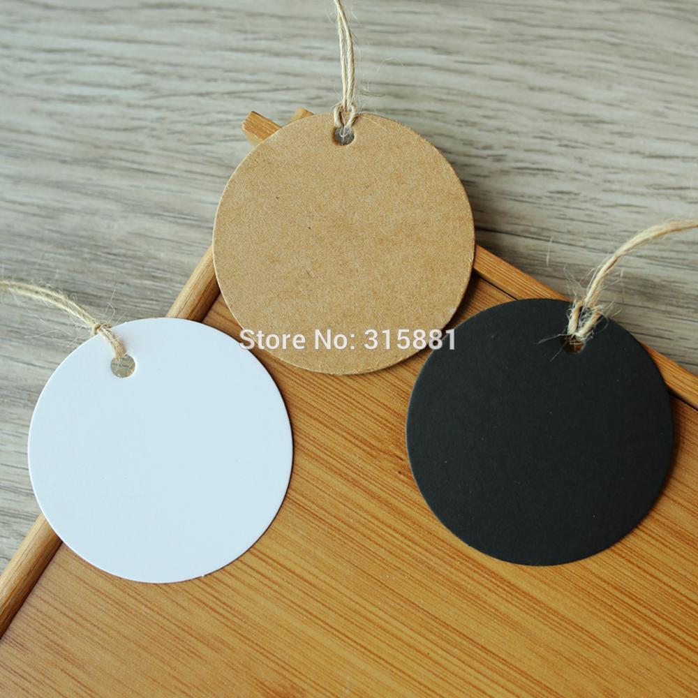 100pcs/lot Brown Kraft Paper Tags Round Luggage Note Blank Handmade Price  Label Cards Christmas Wedding Party Decoration Tag