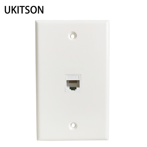 1 Port CAT6 RJ45 Keystone Jack Wall Plate Female To Female Lan Socket In White For Internet Patch Cord USA Faceplate ► Photo 1/6