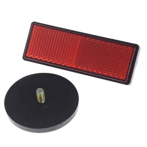 New 2Pcs Rectangle Round Car Motorcycle Bike Caravan Lorry Screw On Safety Reflector ► Photo 1/6
