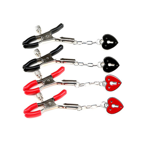 Metal Chain Nipple Clamps Heart-shaped Breast Clip Adult Games for Couples Flirt Toys Adult Game Bdsm Bondage Exotic Accessories ► Photo 1/5