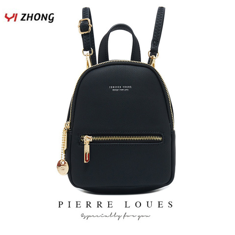 YIZHONG  Fashion Small Backpack Korean Style Leather Shoulder Bag for Teenage Girls Multi-Function Bagpack Mochila Feminina ► Photo 1/6