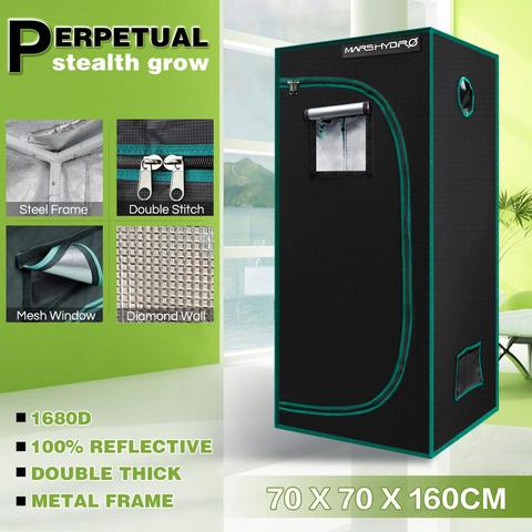 MarsHydro 1680D 70x70x160cm Grow Tent Diamond Reflective Mylar, Indoor Hydroponics Grow Tent (27''x27''x63'') ► Photo 1/6