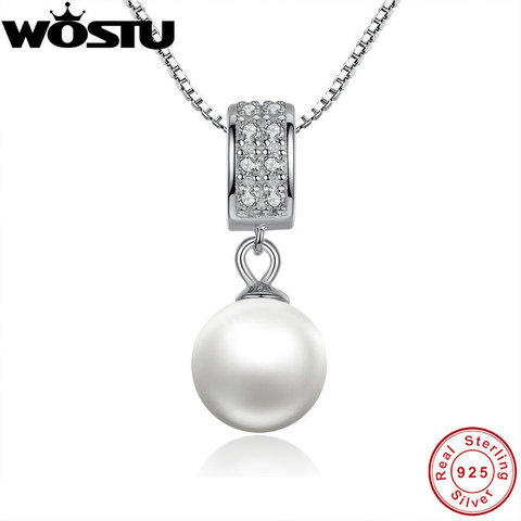 Hot Sale 925 Sterling Silver Wedding Pendant Necklaces for Women Female Jewelry Gift For Wife CQN030 ► Photo 1/6