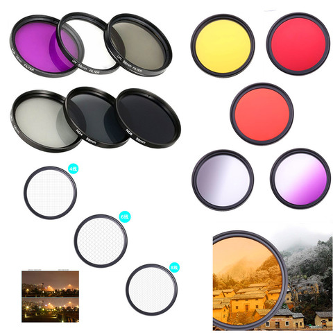 DSLR Camera Lens Filter UV ND FLD Star Colour 37 40.5 43 46 49 52 55 58 62 67 72 77 82 mm for Nikon Canon Sony Fujifim Olympus ► Photo 1/6