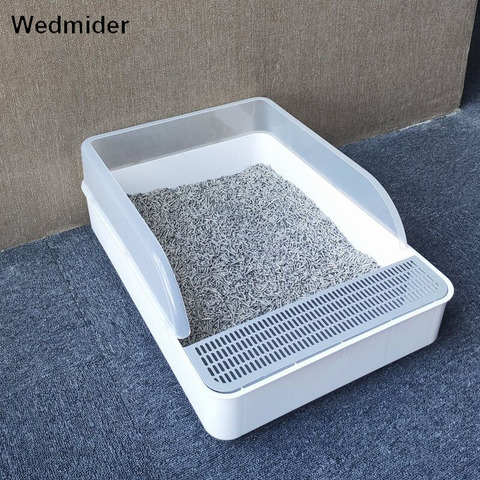 Large Space Pet Cat Litter Box Splash Resistance Semi-Enclosed Deodorant Cat Toilet Pan With Shovel For Pet Cats Small Dogs ► Photo 1/5