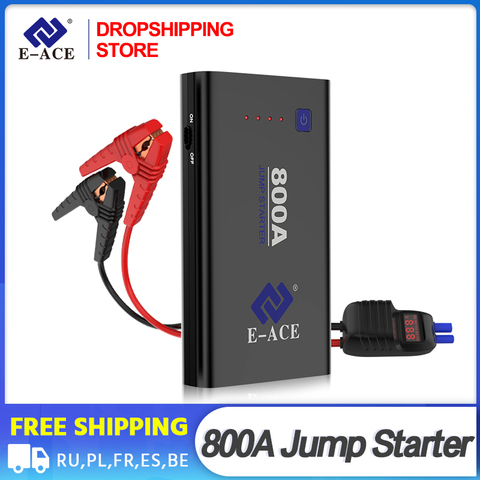 Dropshipping E-ACE M01 Car Emergency Power 800A 12V Battery Charger Booster Battery Starting Device Car Jump Starter Power Bank  ► Photo 1/6
