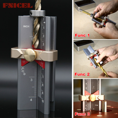 Multi-functional Drill Limit Ring Installation Aid Woodworking Tools Router Saw Table Height Gauge Drill Angle Measurer Rule ► Photo 1/6