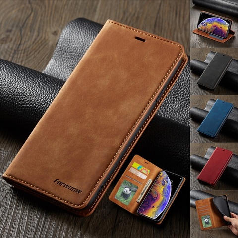 Ultra Thin Suede Leather Wallet Case for iPhone 11 12 Pro Max Mini XR XS 8 7 6s 6 Plus SE 2022 5S 5 Flip Cover Strong Magnetic ► Photo 1/6