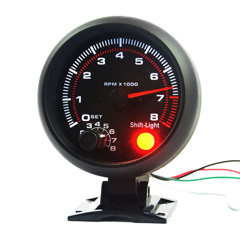 Universal 8000RPM Black Car Tachoscope Gauge Revolution Meter 12V 3.75 Inch Auto Truck Tachometer Digital Speedometer Car ► Photo 1/6