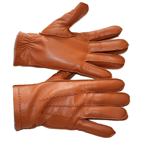 Bickmods New Men's Imported Leather Gloves 2 Colors Wool Lining Fashion Driving Hand-Sewn Goatskin Gloves ► Photo 1/6