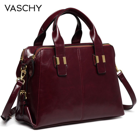 VASCHY Patent Leather Satchel Bag for Women Fashion Top Handle Handbag Work Tote Purse with Triple Compartments Briefcase ► Photo 1/6