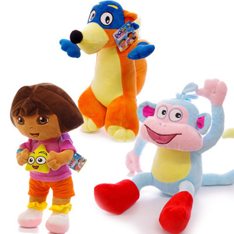 25-28cm  Dora the Explorer monkey Boots Swiper plush Toys Soft Stuffed Dolls Backpack  with Map For Kid Birthday Gift ► Photo 1/6