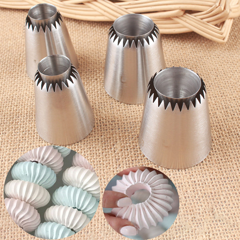 4pcs Sulta Ne Ring Cookies Mold Sultan Tube Icing Piping Nozzles For Decrating Cakes Big Size Russian Pastry Tips Dessert Decor ► Photo 1/6