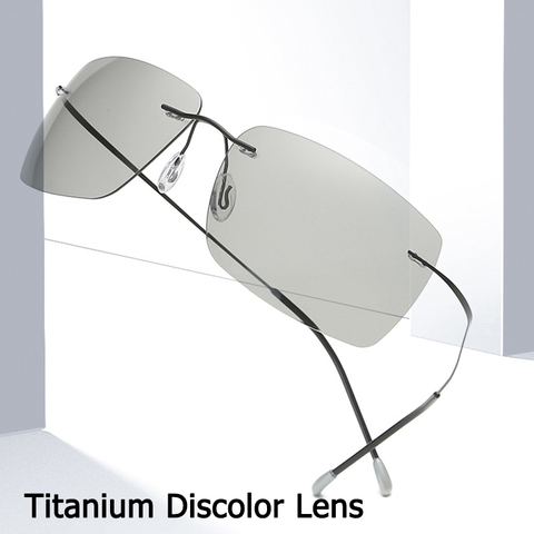 JackJad Ultralight Titanium Polarized Discolor Lens Square Sunglasses Men Driving Fishing Brand Design Sun Glasses Oculos De Sol ► Photo 1/6
