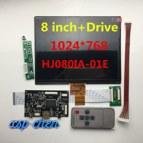 8 inch lcd screen HJ080IA-01E HE080IA-01D  1024*768 IPS hd LCD Display + HDMI/VGA/2AV Control Driver Board ► Photo 1/5