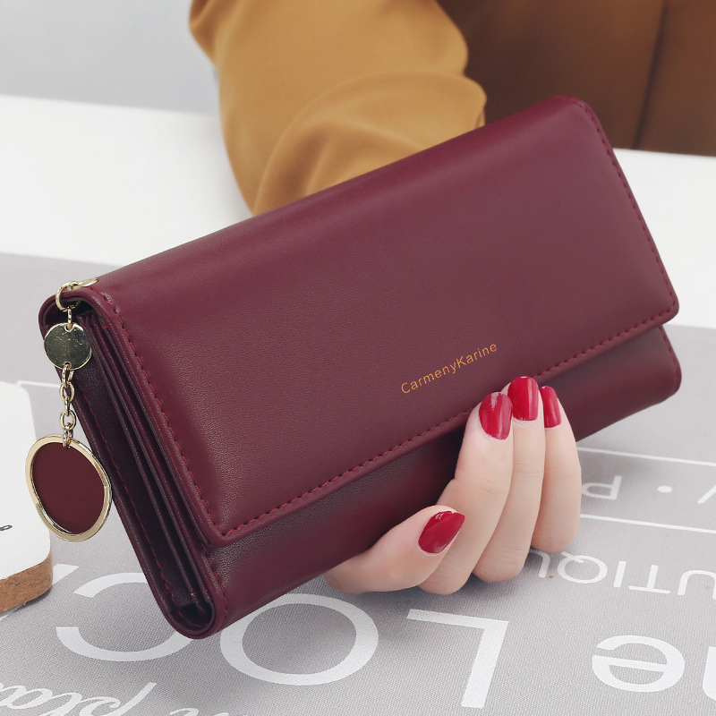 Fashion Women Long PU Leather Clutch Wallet Trifold Card Holder Purse Handbag 