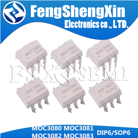 10PCS MOC3080 MOC3081  MOC3082 MOC3083 DIP6 DIP SOP6 SOP optical coupler ► Photo 1/1