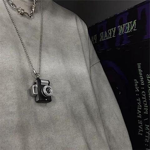 New Cool Flash Camera Pendant Stainless Steel Necklace, Vintage Long Chain Punk Jewelry  for Women Man Friendship Girl Gifts ► Photo 1/5