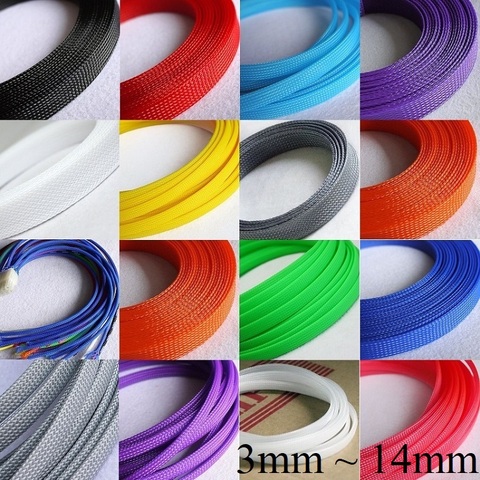 5M 3 4 6 8 10 12 14 mm Cable Sleeve PET Braided Expandable Wire Wrap Insulated Nylon High Density Tight Sheath Protector Harness ► Photo 1/5