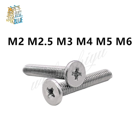 10/25pcs CM M2 M2.5 M3 M4 M5 M6 304 Stainless Steel Cross Phillips Ultra Thin Super Low Flat Wafer Head Screw Bolt for Laptop ► Photo 1/2