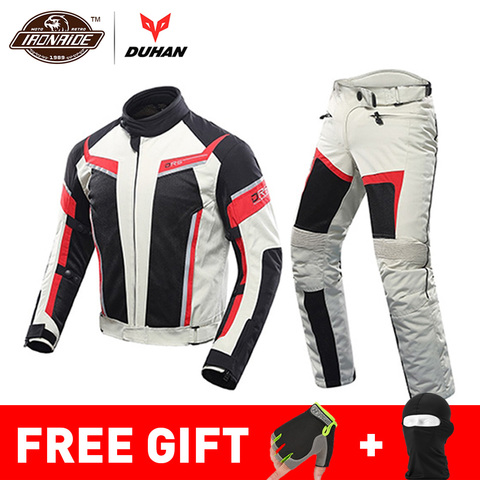 DUHAN Summer Motorcycle Jacket Man Riding Jacket + Motorcycle Pants Suit Breathable Mesh Jacket Moto Pants Suit 9 Style ► Photo 1/6