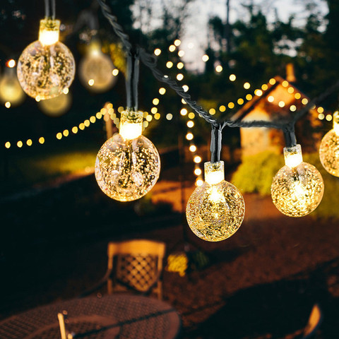 New 20/50 LEDS Crystal ball 5M/10M Solar Lamp Power LED String Fairy Lights Solar Garlands Garden Christmas Decor For Outdoor ► Photo 1/6