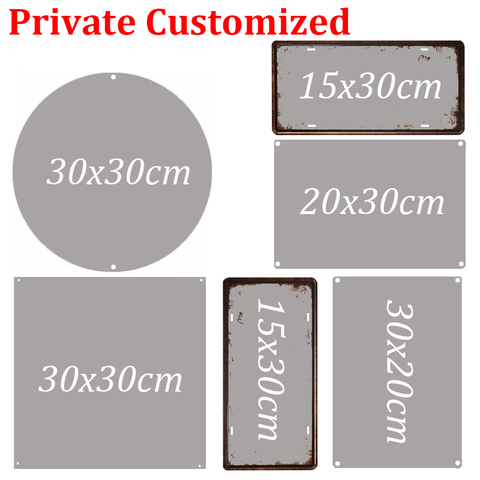 Retro Metal Tinplate Customize Shabby Chic Metal Poster Vintage Tin Sign Round Square Rectangle Poster Wall Decor 15cm/20cm/30cm ► Photo 1/6