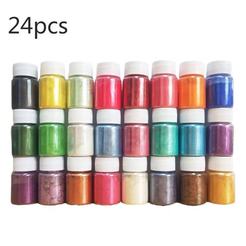 24 Pcs DIY Handmade Pearlescent Mica Powder Epoxy Resin Dye Pearl Pigment Resin Glue Pigments Material Crystal Mold Soap Making ► Photo 1/6