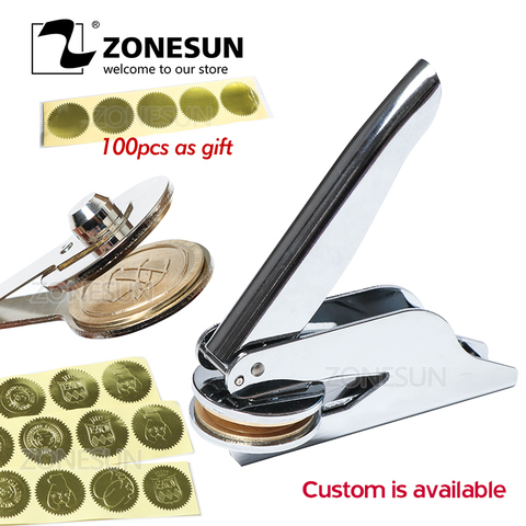 ZONESUN Custom LOGO Embosser Stamp Personalized Return Address Embosser Wedding Embosser Seal Name Embossing Stamp ► Photo 1/6