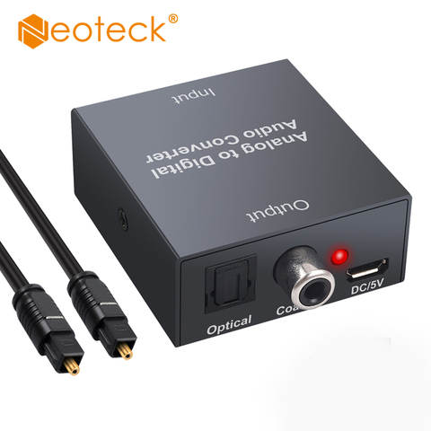 Neoteck Analog to Digital Audio Converter R/L RCA 3.5mm AUX to Digital Coaxial Toslink Optical Audio Adapter for PS3 Xbox ► Photo 1/6