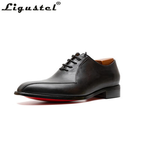 Ligustel Oxfords Shoes for Men Red Bottom Dress Shoes