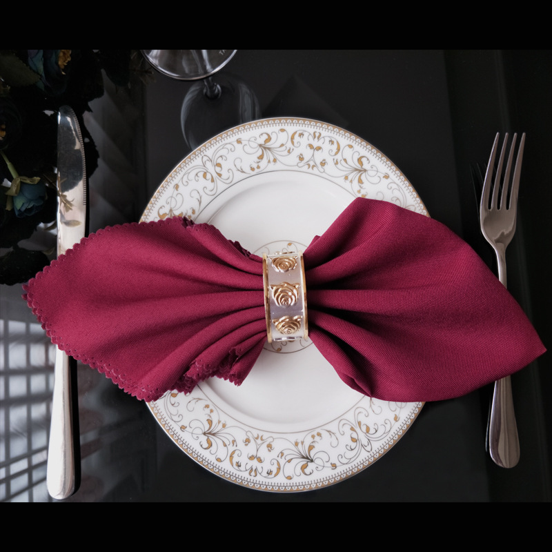10Pcs Polyester Table Linen Napkins Dinner Cloth Wedding Party Home Decor 12" 