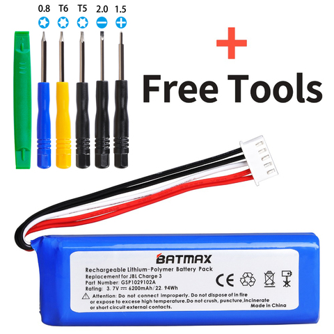 Batmax Battery 6200mAh for JBL Charge 3 Polymer replacement speaker battery pack  GSP1029102A ► Photo 1/5