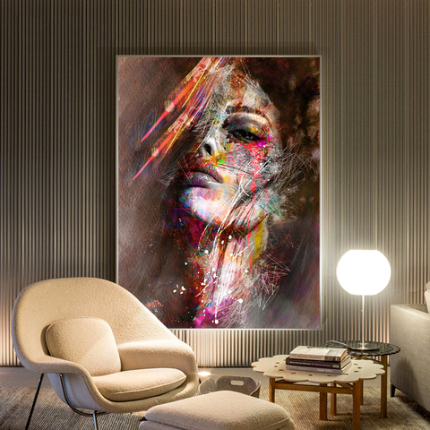 Colorful Woman Portrait Graffiti Art Posters Print Abstract Nordic Girl Canvas Paintings On The Wall Art Pictures For Home Decor ► Photo 1/5