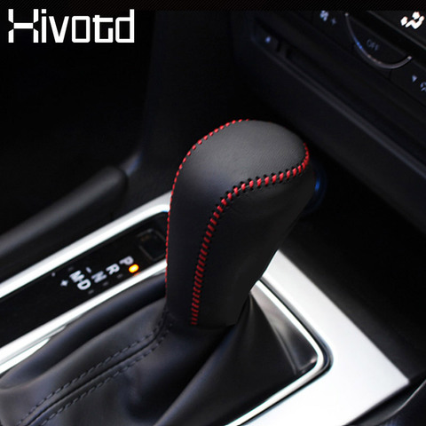 Hivotd For Mazda CX-5 CX5 2017 interior Leather Gear Stick cover shift lever shift knob protective cover car-stying accessories ► Photo 1/6