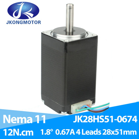 Nema 11 Stepper Motor 51mm 0.67A 1.8 deg 12Ncm(17oz.in) 4-lead  Nema 11 Step Motor for DIY CNC XYZ 3D Printer ► Photo 1/1