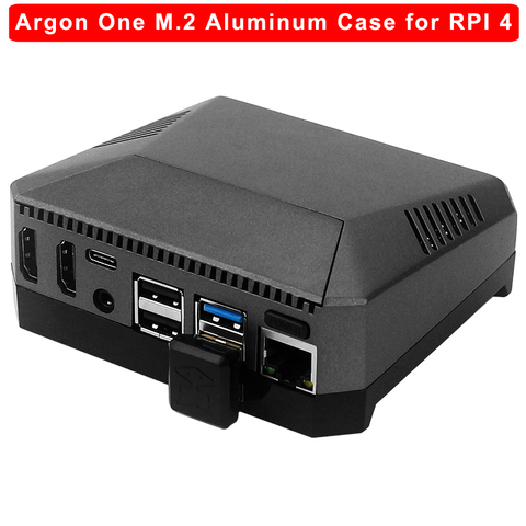 Raspberry Pi Argon One M.2 Aluminum Case with M.2 SSD Expansion Slot GPIO Cover Cooling Fan for Raspberry Pi 4 Model B ► Photo 1/6