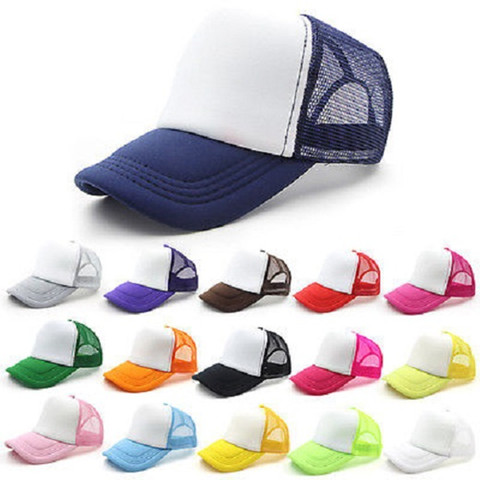 Baseball hat visor hat Splice Mesh Cap Adjustable Trucker Cap Unisex Hat MZ001 ► Photo 1/6