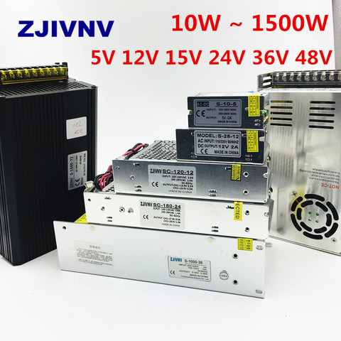 Switching Power Supply Light Transformer 10W 600W 1000W 1500W AC 110V 220V To DC 5V 12V 24V 36V 48V for Led CCTV High Quality ► Photo 1/6